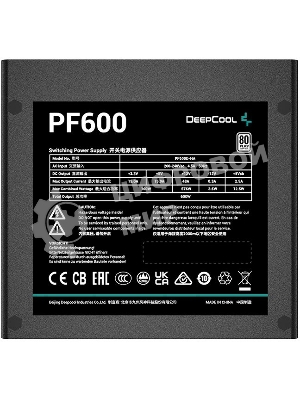 Блок питания Deepcool/GamerStorm PF600 (R-PF600D-HA0B-WDEU), 600Вт, 80 PLUS, 120мм, черный