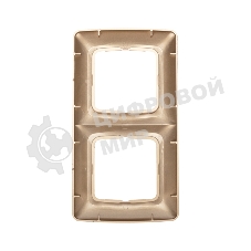 Рамка Kranz 2-я DEA горизонтальная Золотой металлик (1/10/180)