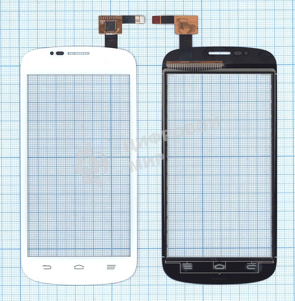 Сенсорное стекло (тачскрин) для ZTE V829, белое