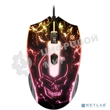 Мышь проводная Defender Overmatch GM-069 черный, 2400 dpi, USB, кнопки - 4