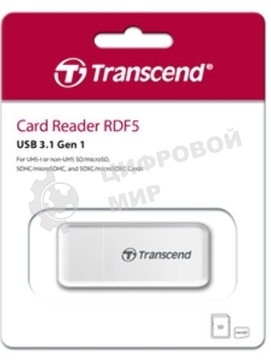 Кард-ридер Transcend RDF5/черный/microSD/microSDHC/microSDXC/SD/USB 3.0/пластик