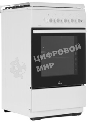 Плита Газовая Flama N FG 24239 W белый (стеклянная крышка) реш.чугун