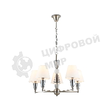 Люстра Ambrella light LH75253/5 SN/FR сатин никель/белый матовый E14*5 max 40W D700*510