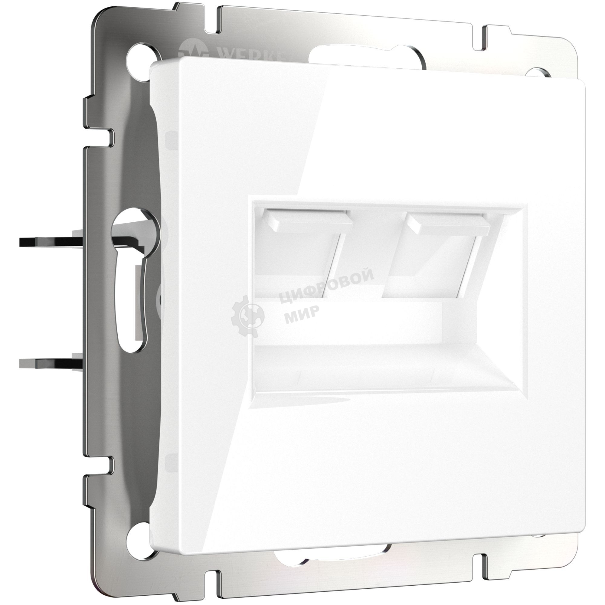 Розетка двойная Werkel Ethernet RJ-45 (белый) W1181101