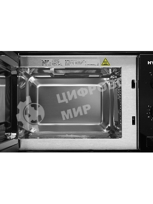 Встраиваемая микроволновая печь Hyundai HBW 2030 BG черный, 20 л, 800 Вт, переключатели - поворотный механизм
