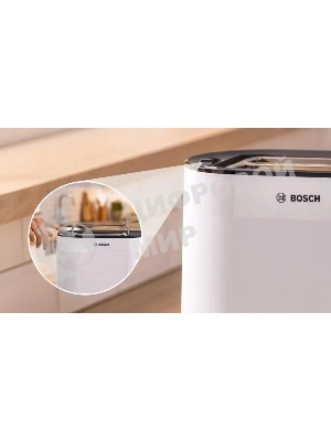 Тостер Bosch TAT2M121 белый, 950 Вт, 2 слота