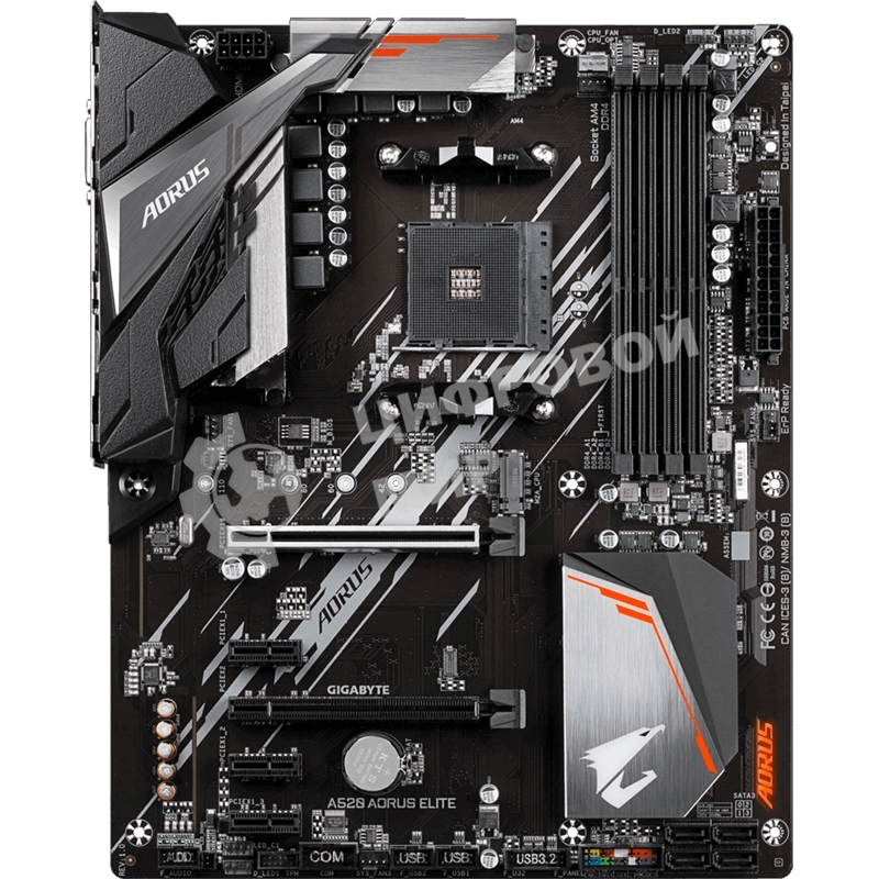 Материнская плата Gigabyte A520 AORUS ELITE, AM4, AMD A520, 4xDDR4, 4xSATA, 1xM.2, 1xPCI-E 3.0 x16, 1xHDMI, 1xDVI-D, 1x 1Gb LAN, 2xUSB 2.0, 4xUSB 3.2 Gen 1, 3x3.5 мм, 7.1, Micro-ATX