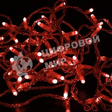 Гирлянда Neon-night Нить 10м, с эффектом мерцания, прозрачный ПВХ, 24В, Красный