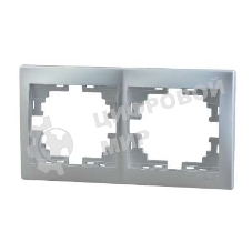 Рамка 2-м Мира горизонт. метал. сер. Lezard 701-1000-147