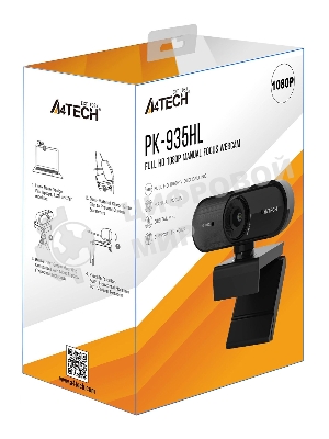 Веб-камера A4Tech PK-935HL 1920x1080, 30 кадр/с, USB Type-A, микрофон, ручная фокусировка, универсальное крепление