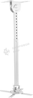 Универсальный потолочный комплект Wize WPC-W состоящий из крепления+штанги 61-96 cм+площадки к потолку для проектора, макс. расстояние между крепежн. отв. 370 мм, наклон +/-15°, поворот +/-15°, вращение 360°, до 12 кг, белый, рознич. упаковка