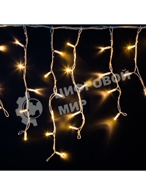 Гирлянда Neon-night Айсикл (Бахрома) светодиодная 5х0,7 м, с эффектом мерцания, 152 LED, белый провод каучук, теплое белое свечение