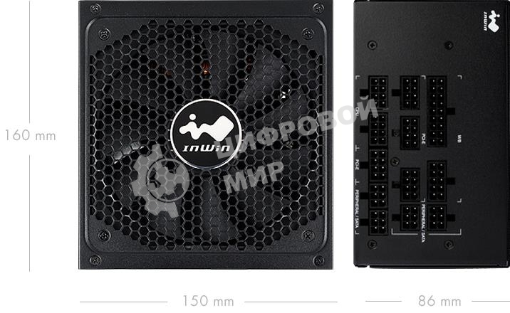 Блок питания Inwin/Powerman P125 IW-PS-P1250W, 1250Вт, 80 PLUS Gold, 135мм, модульный, черный