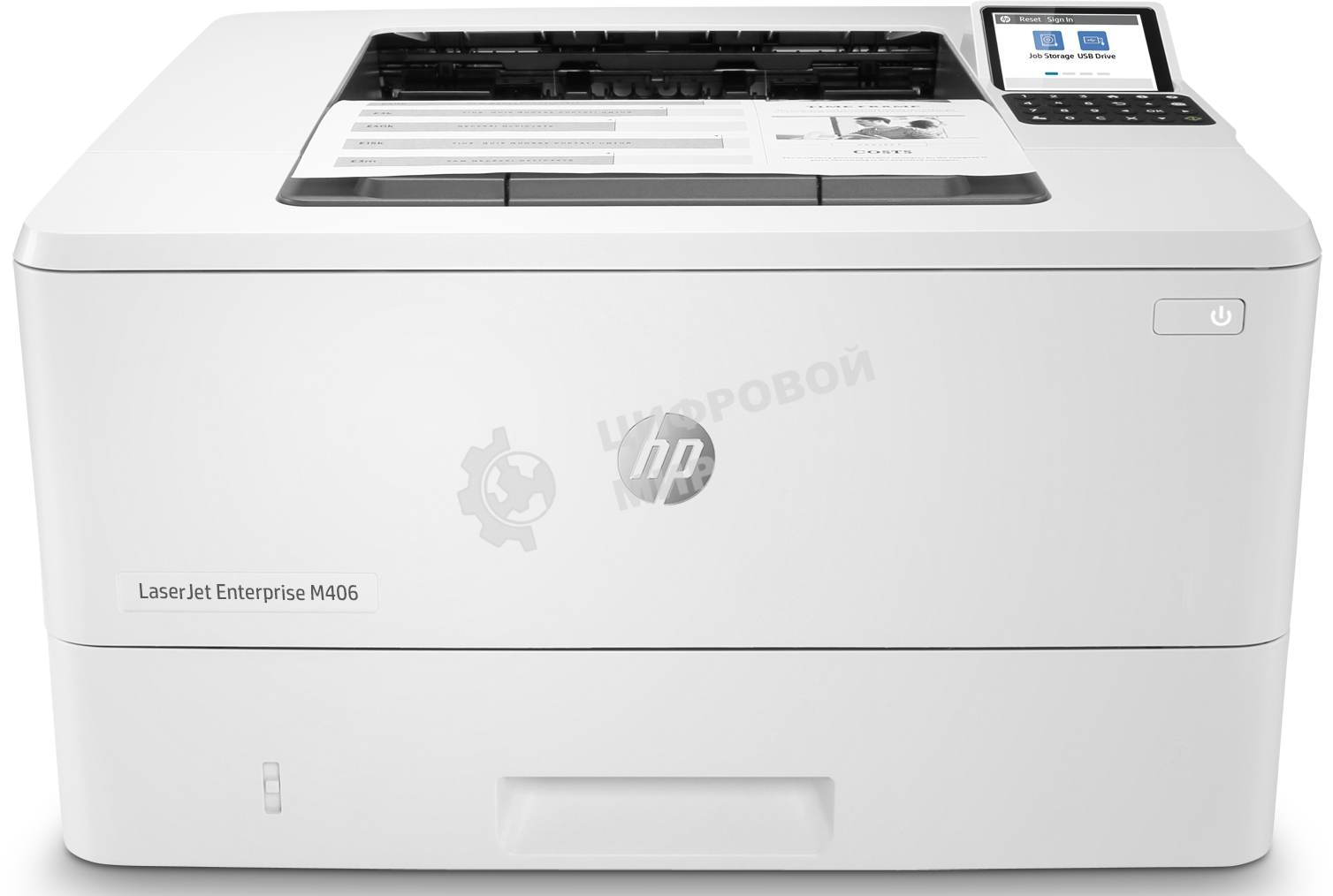 Принтер лазерный HP LaserJet Enterprise M406dn (3PZ15A), A4, ч/б, печ. до 40 стр/мин., 1200 x 1200 dpi, USB, RJ-45, Air Print, Mopria