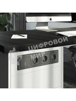 Выключатель одноклавишный с подсветкой (графит матовый)