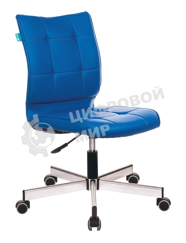 Кресло компьютерное Бюрократ CH-330M/OR-03 без подлокотников, синий, искусственная кожа, крестовина металл