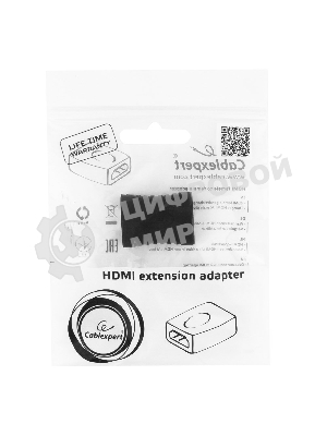 Переходник Gembird Переходник HDMI-HDMI 19F/19F, золотые разъемы, пакет