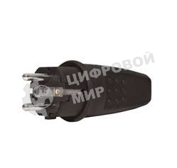 Вилка прямая c заземлением каучук 16А 250В IP44 (602227) UNIVersal