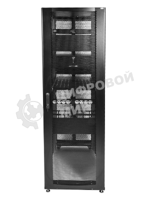 Шкаф серверныйЦМО! ПРОФ напольный 42U (800x1200) дверь перфорированная 2 шт., черный, в сборе (ШТК-СП-42.8.12-44АА-9005)