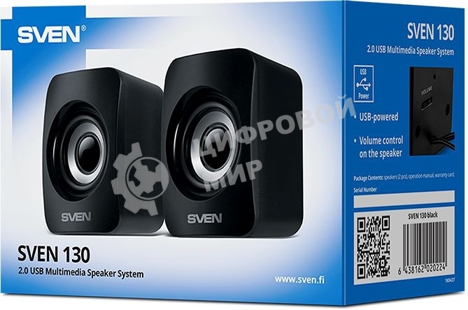Акустическая система SVEN 130, черный (6 Вт, питание USB)