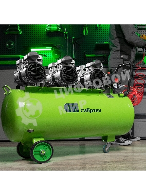 Компрессор безмаслянный малошумный Сибртех МБ 2250/100, 2250 Вт, 100л, 400 л/мин
