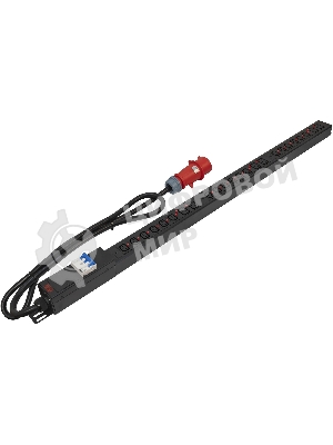 Блок распределения питания Powercom PDU-32AV24-18C3-6C9-3P верт.размещ. 18xC13 6xC19 3x32A IEC 60309 2м