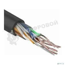Кабель UTP Rexant 4PR 24AWG, CU (медь), cat.5e, 100 МГц, PE, черный, OUTDOOR, бухта 25 м