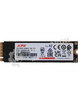 Накопитель SSD ADATA XPG GAMMIX S60, 1Tb, PCIe 4.0 x4, M.2 2280, NVMe, R/W 5000/3200, с радиатором