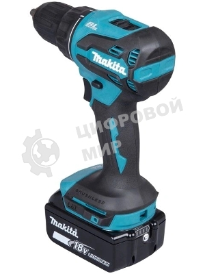 Дрель-шуруповерт Makita DDF490WVE, 18 В, 2 Ач, 50 Нм, бесщеточный