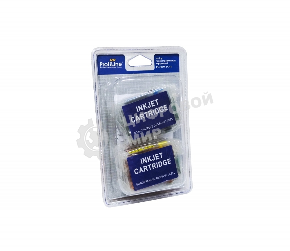 Перезаправляемые картриджи ProfiLine T1711-T1714 для принтеров Epson Expression Home XP-33/103/203/207/303/306/323/403/406 водные заправленные Bk-14мл/CMY-9мл с чипом