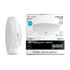 Лампа светодиодная Gauss LED Elementary GX53 11W 830lm 4100K 1/10/100 0