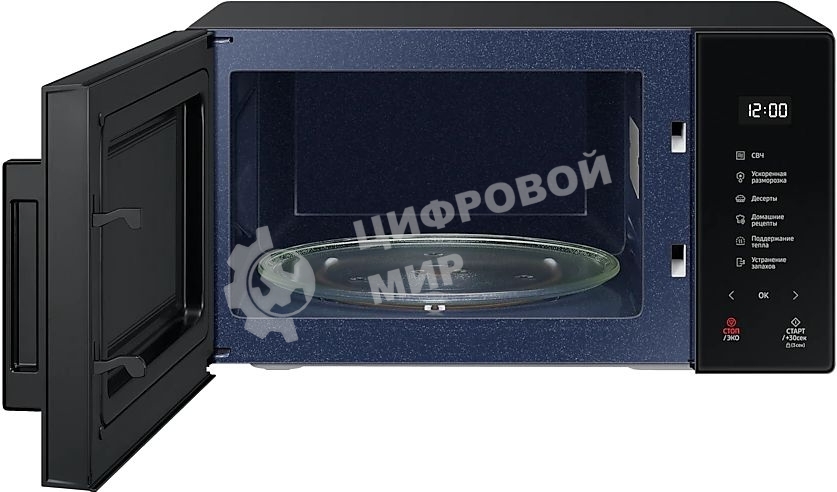 Микроволновая печь Samsung MS23T5018AK/BW черный, 23 л, 800 Вт, переключатели - сенсор