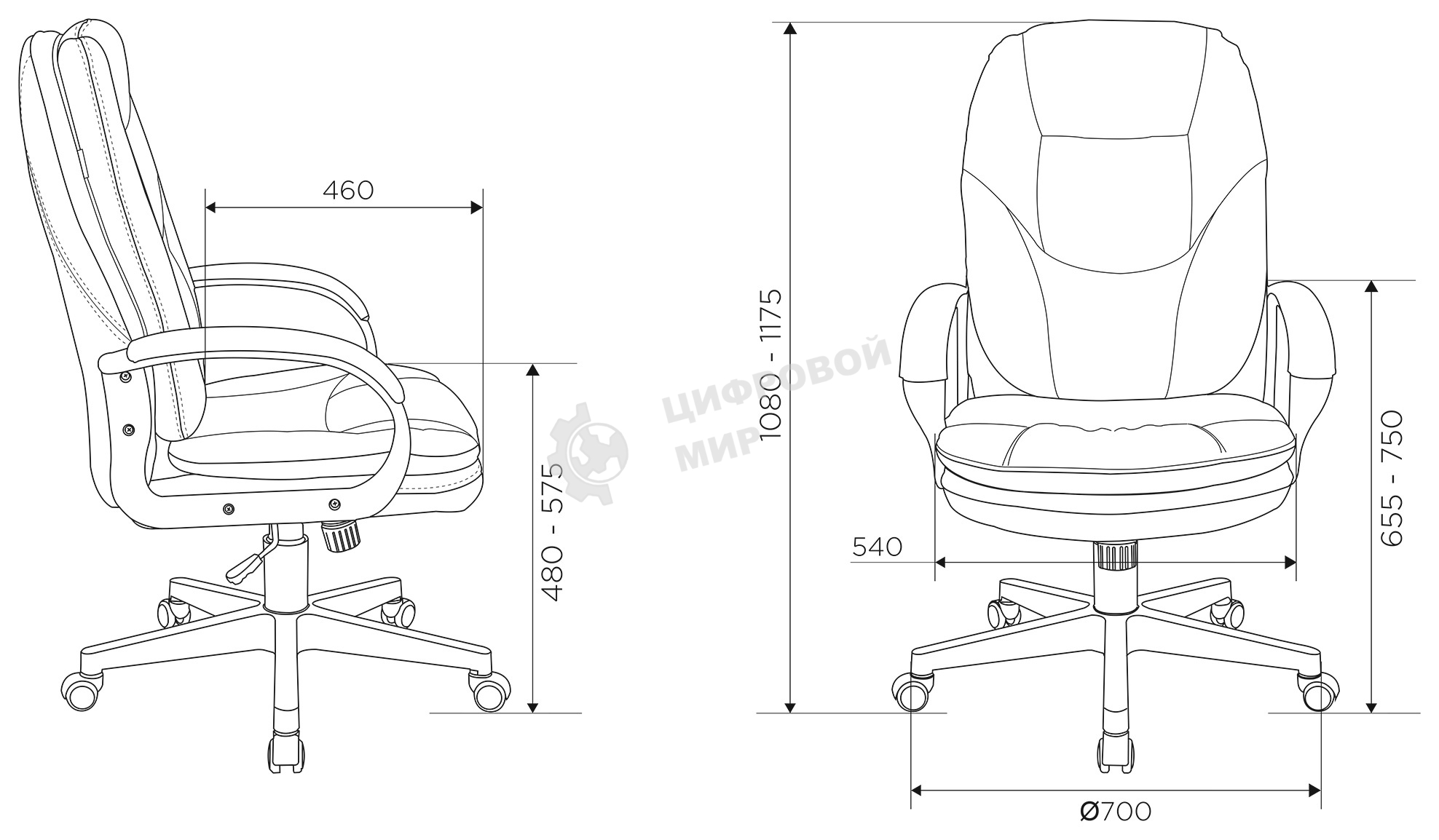 Кресло руководителя Бюрократ CH-868N Fabric Alfa 44 серый, крестовина пластик