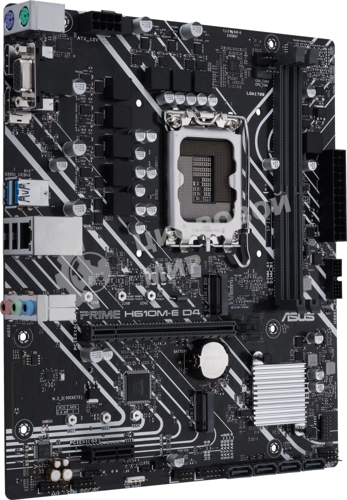 Материнская плата ASUS PRIME H610M-E D4-CSM, LGA 1700, Intel H610, 2xDDR4, 4xSATA, 2xM.2 PCIe 3.0 (x2, x4), 1xPCIe 4.0 x16, 1xPCIe x1, 1xHDMI, 1xDP, 1xVGA, 2xUSB-A 2.0, 2xUSB-A 3.2 Gen 1, 1x 1Gb LAN, 3x3.5 мм, 7.1, mATX