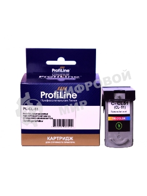 Картридж струйный ProfiLine PL-CL-51 для принтеров Canon PIXMA MP150/MP160/MP170/MP180/MP450/MP460/MX300/MX310/IP1200/IP2200/IP6210/IP6220/IP6310/IP6320 с чернилами Cyan/Magenta/Yellow