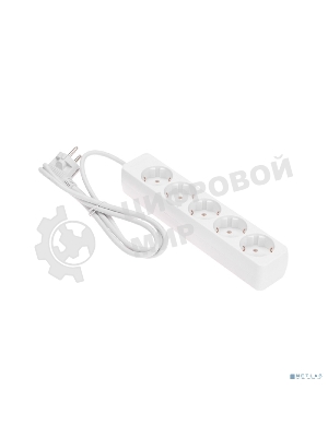 Удлинитель 5 гнезд, 1,5 м, 3х0,75 мм², с/з, белый PROconnect