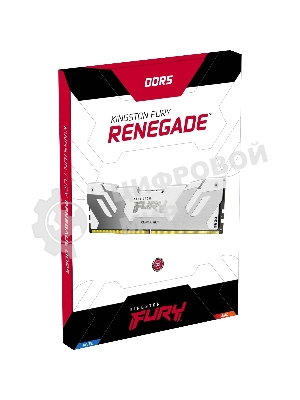 Оперативная память Kingston Fury Renegade, DDR5, 32Gb (2x16GB), 7200MHz, CL38, DIMM, радиатор, RGB, белый