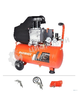 Компрессор поршневой Patriot Optima Euro 24-240K2 масляный 240л/мин 24л 1500Вт оранжевый/черный