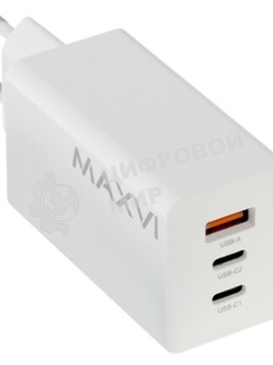 Сетевое зарядное устройство Maxvi A483GN 65W, 1xUSB-A, 2xUSB-C, черный