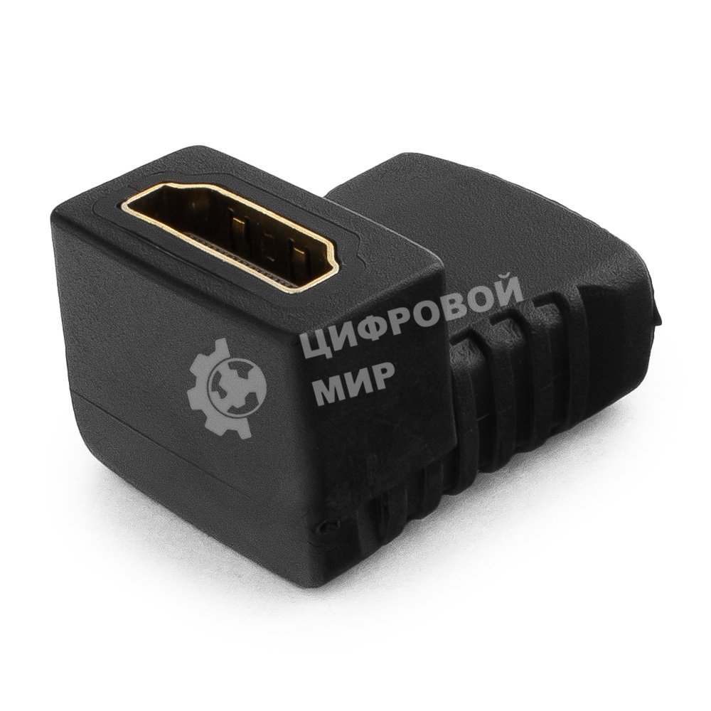 Переходник Gembird Переходник HDMI-HDMI 19F/19F, угловой, золотые разъемы, пакет