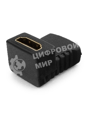 Переходник Gembird Переходник HDMI-HDMI 19F/19F, угловой, золотые разъемы, пакет