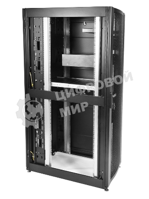 Шкаф серверныйЦМО! ПРОФ напольный 42U (800x1200) дверь перфорированная 2 шт., черный, в сборе (ШТК-СП-42.8.12-44АА-9005)