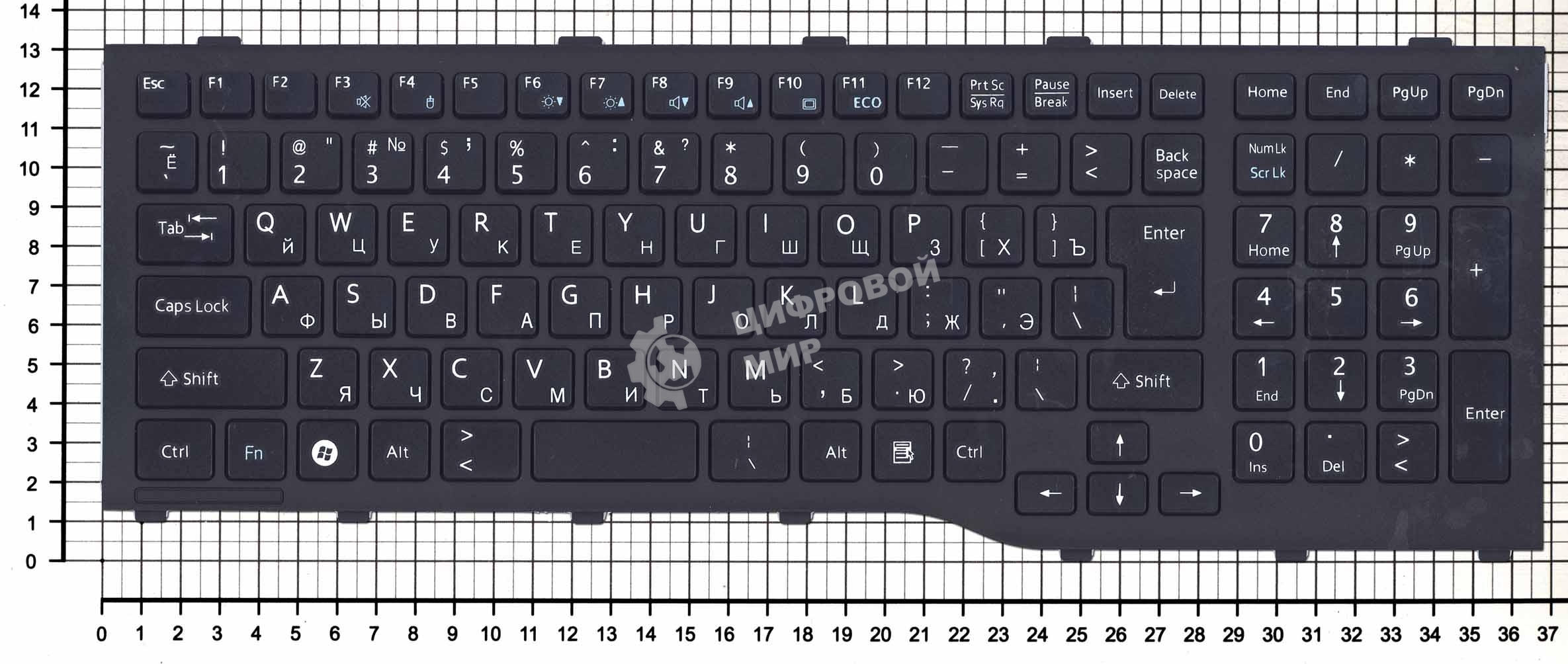 Клавиатура для ноутбука Fujitsu Lifebook AH532 NH532 черная