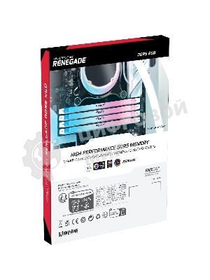 Оперативная память Kingston Fury Renegade, DDR5, 32Gb (2x16GB), 7200MHz, CL38, DIMM, радиатор, RGB, белый