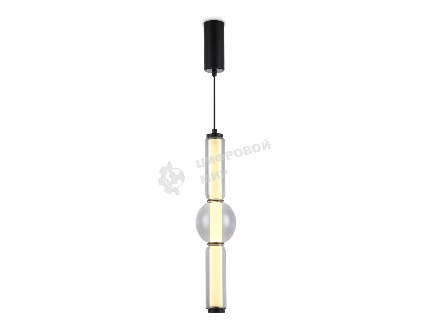 Подвесной светодиодный светильник Ambrella light LH11023 BK/SM черный/дымчатый 17W 3000K D120*520
