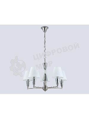 Люстра Ambrella light LH75253/5 SN/FR сатин никель/белый матовый E14*5 max 40W D700*510