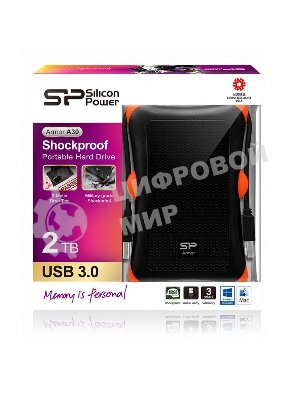 Внешний HDD Silicon Power USB 3.0 2Tb A30 SP020TBPHDA30S3K Armor 2.5