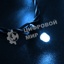 Гирлянда Neon-night Нить 10м, эффект мерцания (каждый 5-ый), черный ПВХ, 230В, Синий