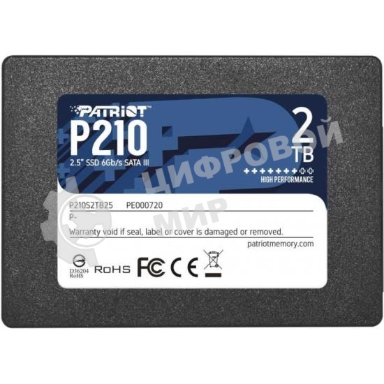 Накопитель SSD Patriot P210, 2Tb, SATA III, 2.5