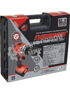 Дрель-шуруповерт Парма ДША-02А-1512/2Li, 12 В, 2 Ач, 23 Нм, бесщеточный